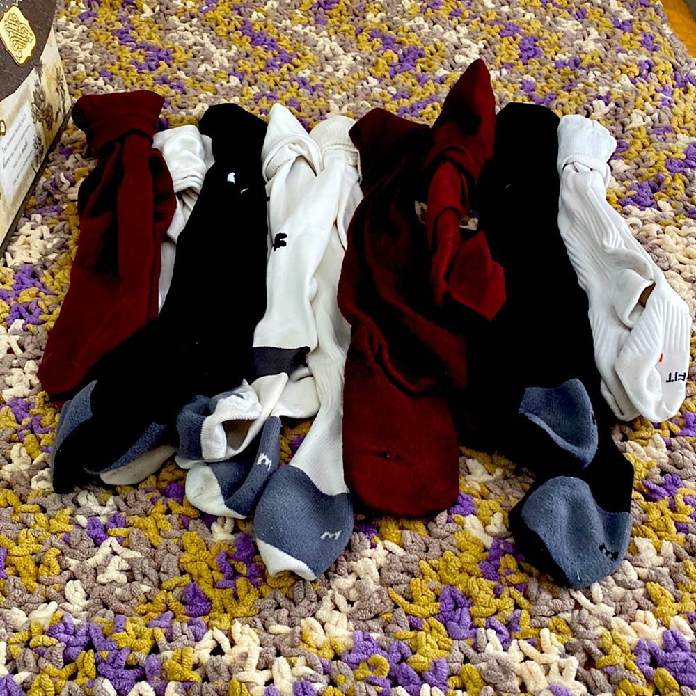 9 pair of soccer socks